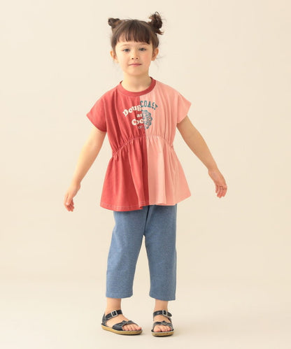 日本童裝 BE#AMS mini 雙拼色收腰上衣 90-140cm 女童款 夏季 TOPS