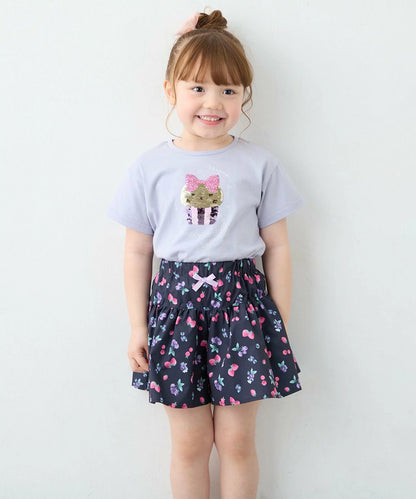 日本童裝 aF#a325 珠片印花上衣 100-150cm 女童款 夏季 TOPS