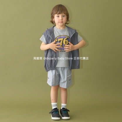 Japanese children's clothing b・R# 2Way vest with detachable sleeves (100-150cm) for boys and girls, spring and summer outerwear 