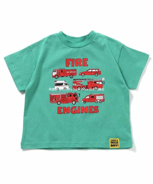 Japanese children's clothing BREEZE work vehicle series tops 80-130cm boys' summer TOPS 