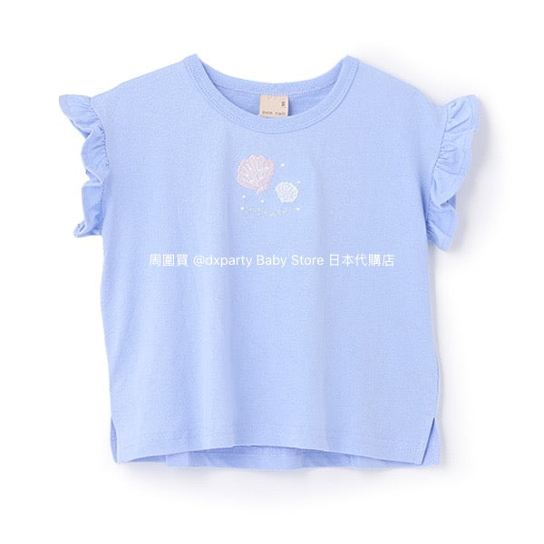日本童裝 pe#main 可愛皺褶短袖上衣 80-130cm 女童款 夏季 TOPS
