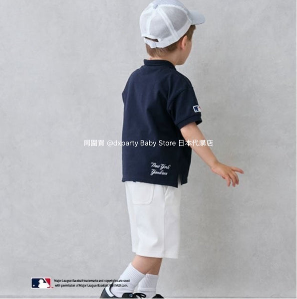 日本童裝 pe#main x MLB logo刺繡短褲 80-130cm 男童款 夏季 PANTS