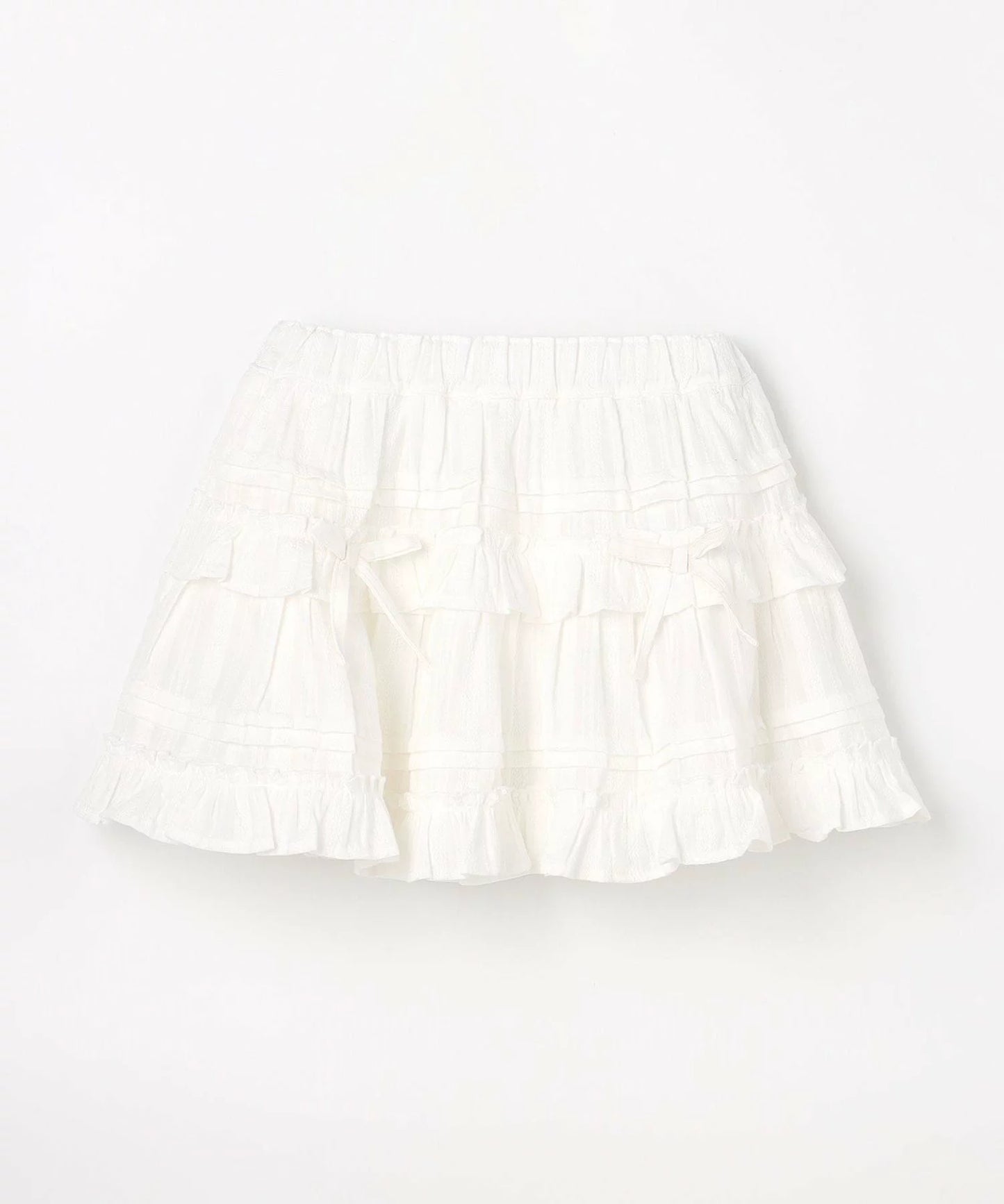 日本童裝 aF#a325 蝴蝶結皺皺短裙 110-160cm 女童款 夏季 SKIRTS