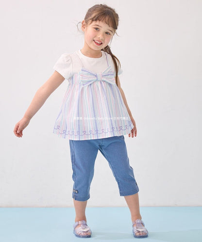 Japanese children's clothing aF#a325 contact cold stretch leggings 100-160cm girls summer PANTS 