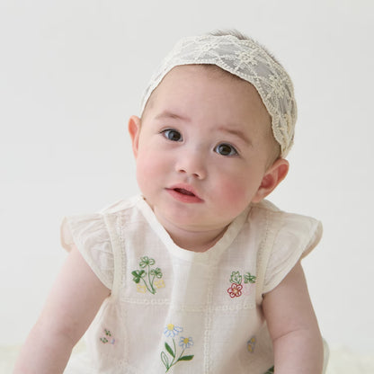 日本童裝 pe#main 達尼卡爾刺繡兩件套裝 70-80cm 女童款 初生嬰兒 夏季 TOPS PANTS