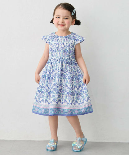 日本童裝 aF#a325 接觸冷感 全印花連身裙 90-140cm 女童款 夏季 DRESSES