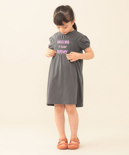日本童裝 BE#AMS mini  抽皺收腰連身裙 90-140cm 女童款 夏季 DRESSES