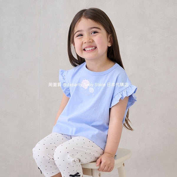 日本童裝 pe#main 可愛皺褶短袖上衣 80-130cm 女童款 夏季 TOPS