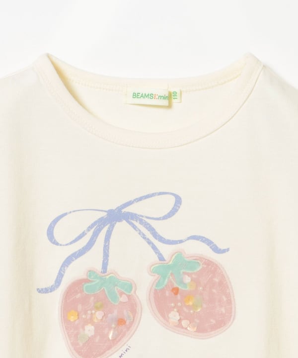 日本童裝 BE#AMS mini 士多啤梨荷葉邊上衣 90-150cm 女童款 夏季 TOPS