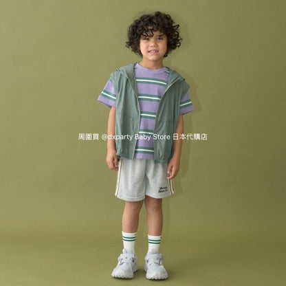 Japanese children's clothing b・R# 2Way vest with detachable sleeves (100-150cm) for boys and girls, spring and summer outerwear 