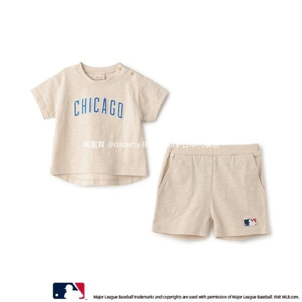 日本童裝 pe#main x MLB 兩件套裝 70-80cm 男童款/女童款 初生嬰兒 夏季 TOPS PANTS