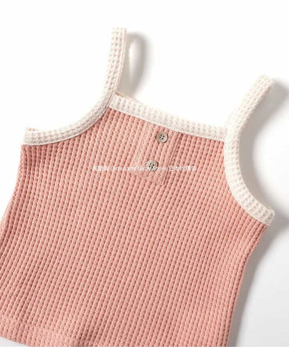 Japanese children's clothing BREEZE waffle camisole top 80-140cm girls summer TOPS 
