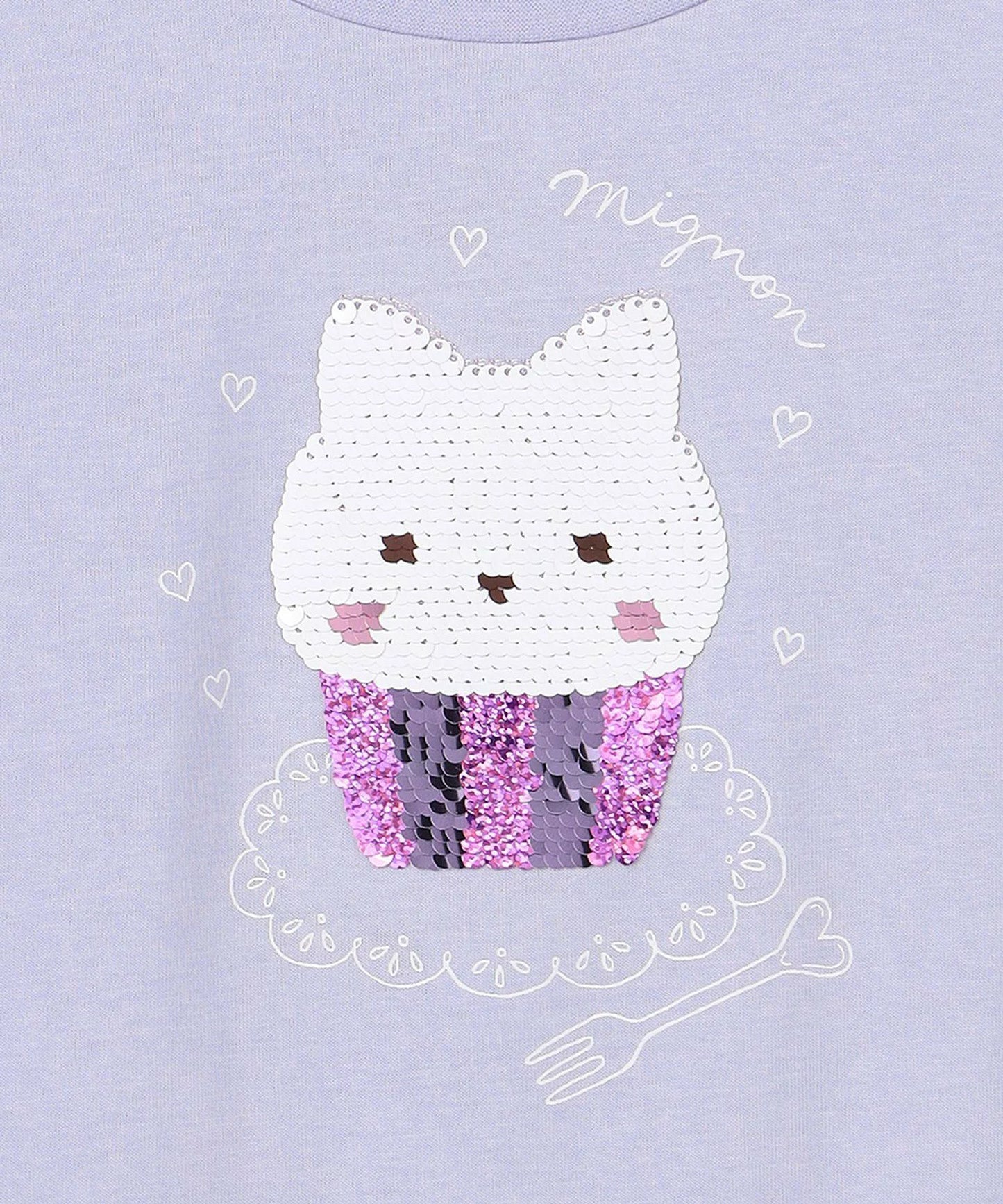 日本童裝 aF#a325 珠片印花上衣 100-150cm 女童款 夏季 TOPS