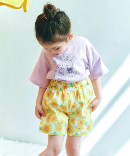 日本童裝 aF#a325 接觸冷感 印花短袖上衣 90-150cm 女童款 夏季 TOPS