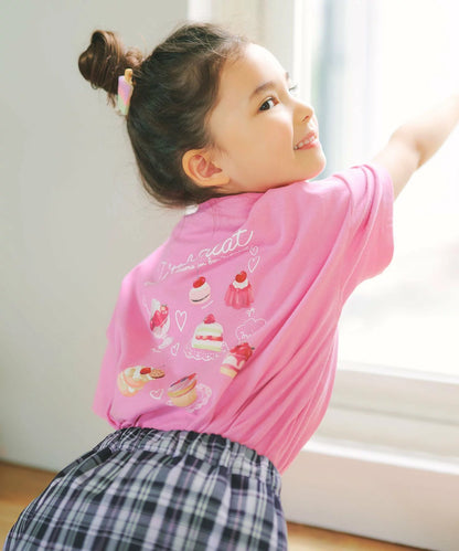 日本童裝 aF#a325 印花短袖上衣 90-150cm 女童款 夏季 TOPS