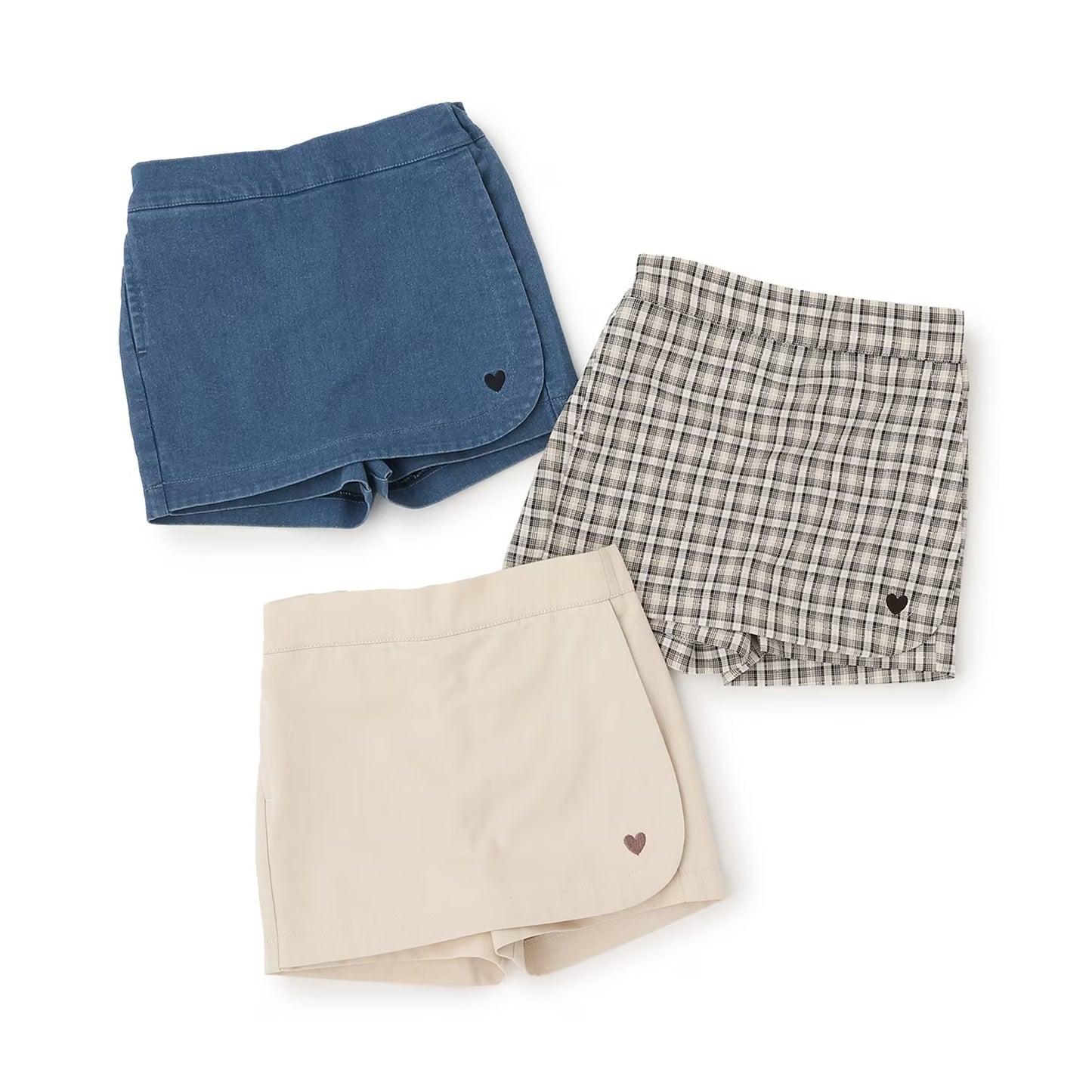 日本童裝 pe#main 心形刺繡裙褲 80-130cm 男童款 夏季 PANTS