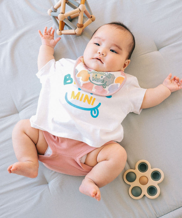 日本童裝 BE#AMS mini 微笑LOGO上衣 70-80cm 親子裝 男童款/女童款 初生嬰兒 夏季 TOPS