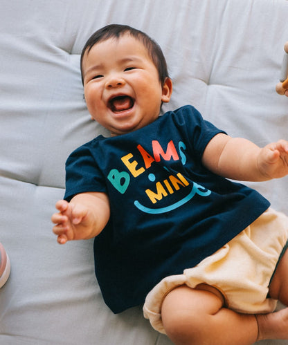 日本童裝 BE#AMS mini 微笑LOGO上衣 70-80cm 親子裝 男童款/女童款 初生嬰兒 夏季 TOPS