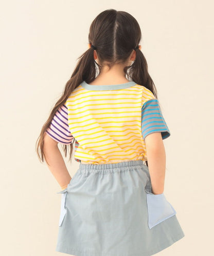 日本童裝 BE#AMS mini 條紋短袖上衣 90-140cm 女童款 夏季 TOPS