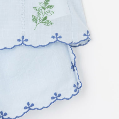 日本童裝 pe#main 達尼卡爾刺繡兩件套裝 80-130cm 女童款 夏季 TOPS PANTS