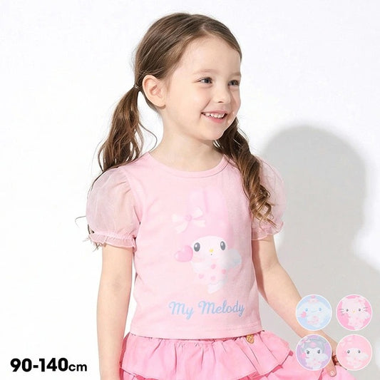 日本童裝 BDL x Sanrio 泡泡袖印花上衣 90-140cm 女童款 夏季 TOPS
