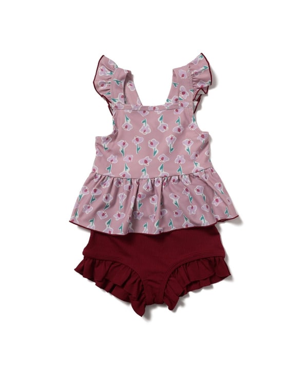 日本童裝 BE#AMS mini 泳衣兩件套裝 100-130cm 女童款 夏季 夏日玩水泳衣特輯