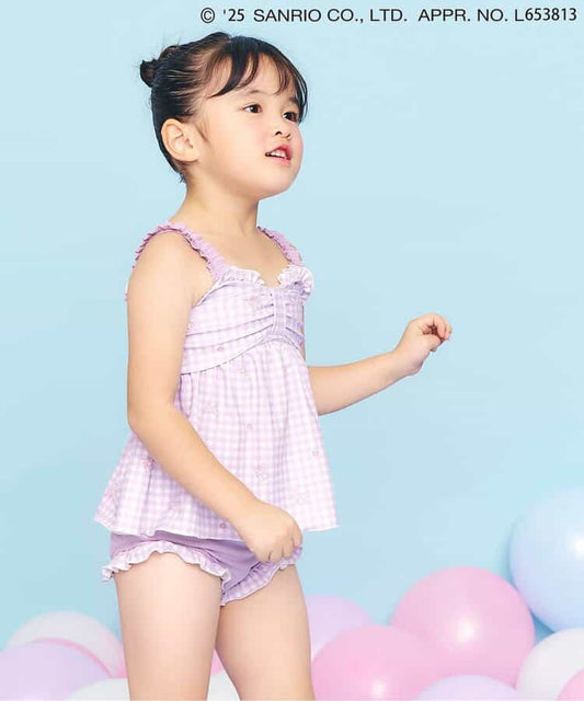 Ampersand x Sanrio UV-Proof Two-Piece Swimsuit Set (90-140cm) - Girls' Summer Swimsuit Special (Direct from Japan) 