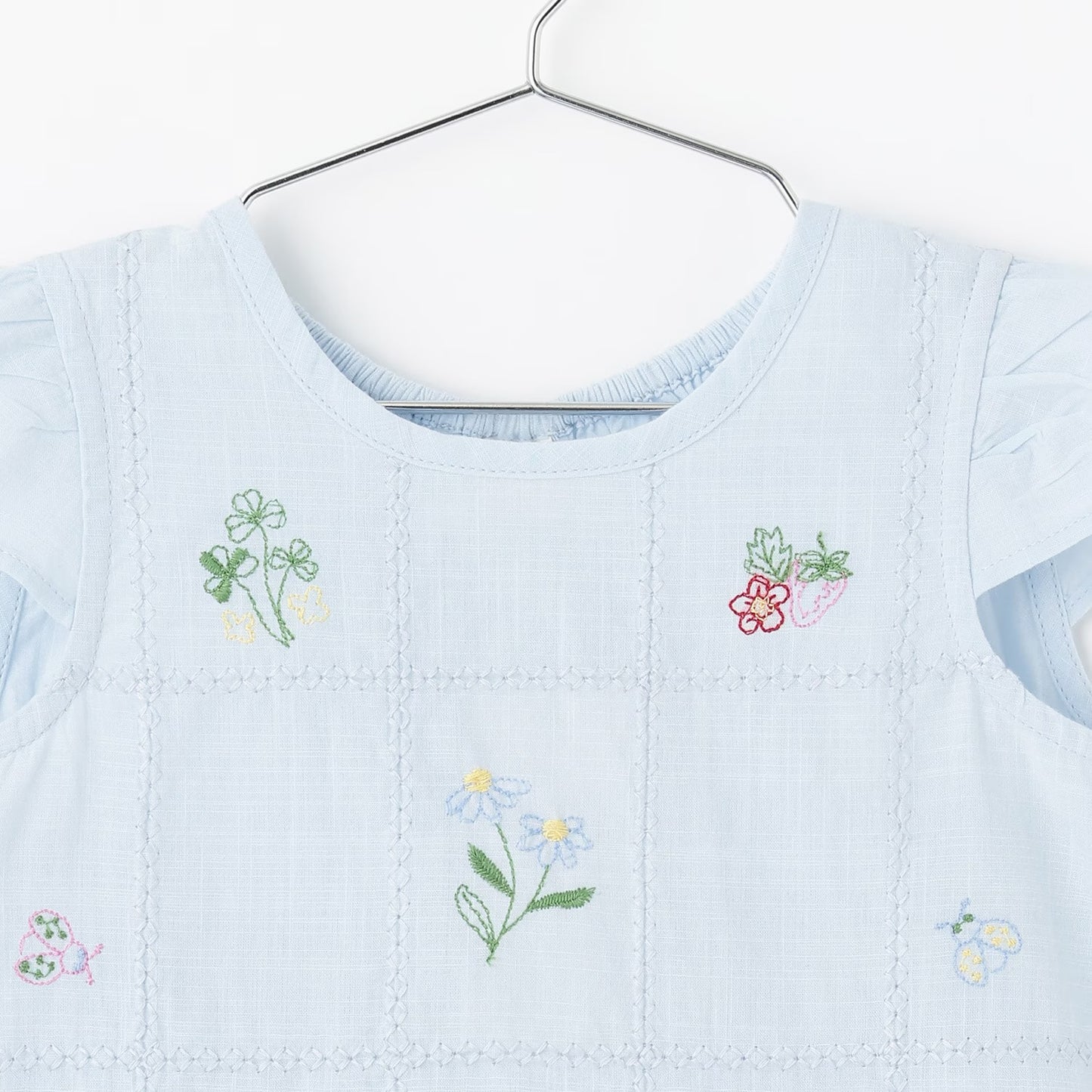 日本童裝 pe#main 達尼卡爾刺繡兩件套裝 80-130cm 女童款 夏季 TOPS PANTS