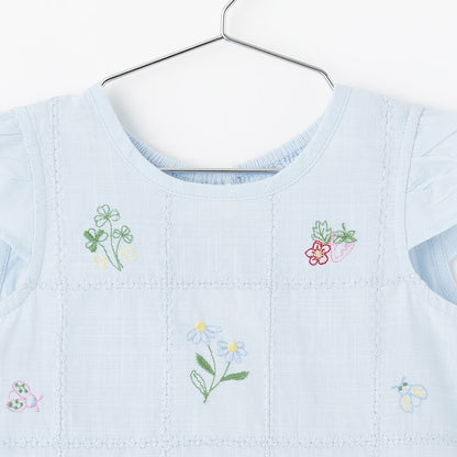 日本童裝 pe#main 達尼卡爾刺繡兩件套裝 80-130cm 女童款 夏季 TOPS PANTS