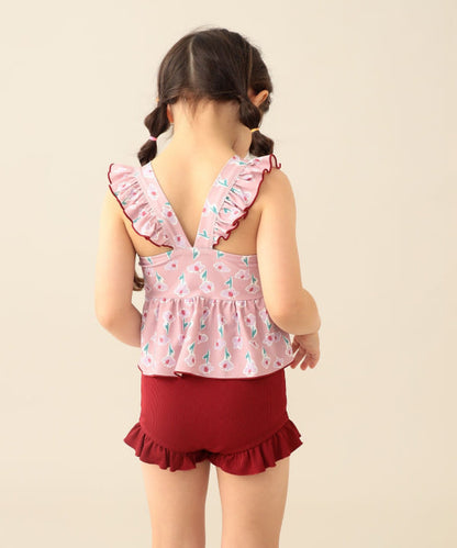 日本童裝 BE#AMS mini 泳衣兩件套裝 100-130cm 女童款 夏季 夏日玩水泳衣特輯