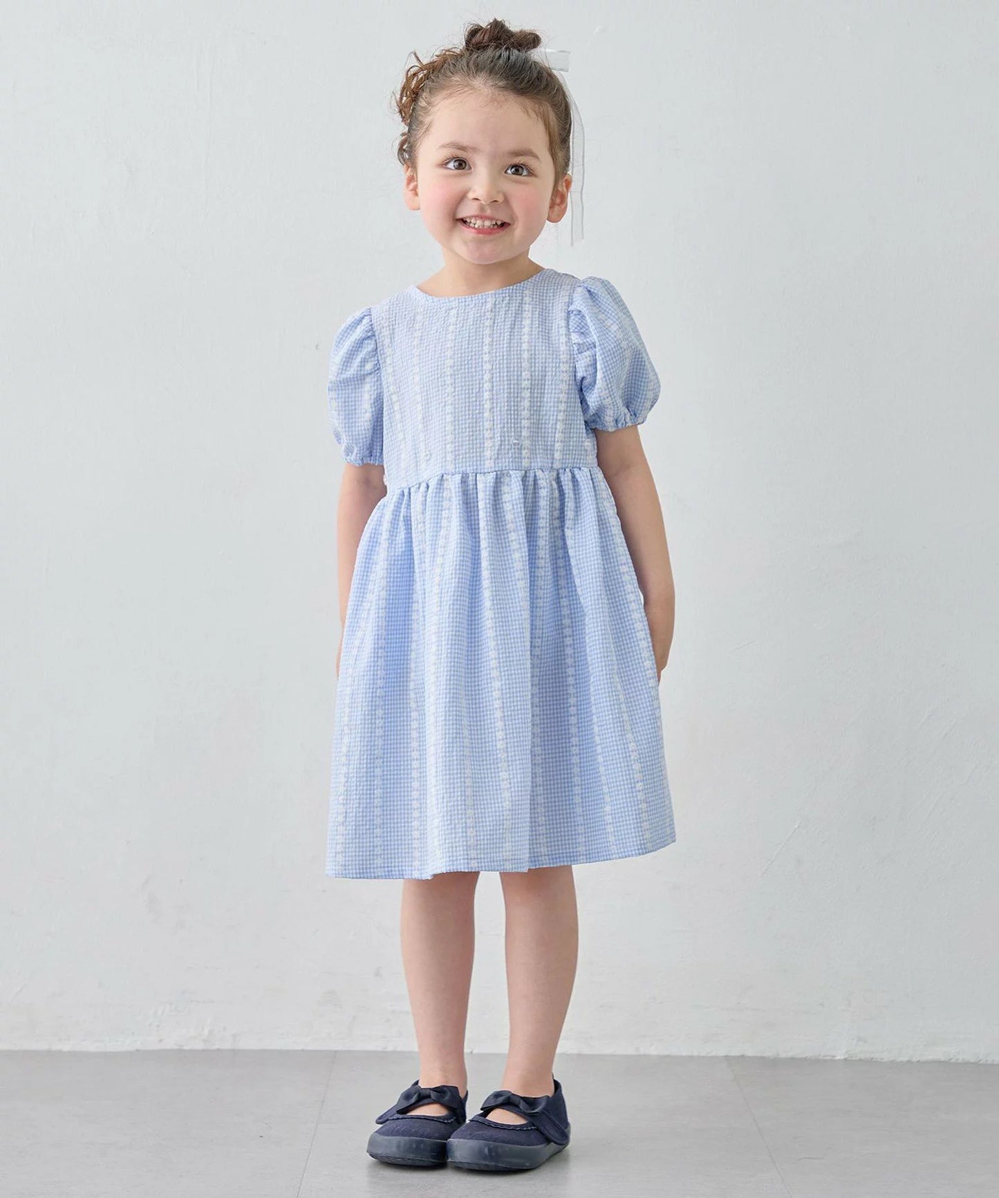 日本童裝 aF#a325 蝴蝶結連身裙 100-150cm 女童款 夏季 DRESSES 面試/宴會/表演