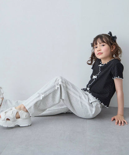 日本童裝 aF#a325 吸水速乾 蕾絲蝴蝶結運動褲 110-130cm 女童款 夏季 PANTS