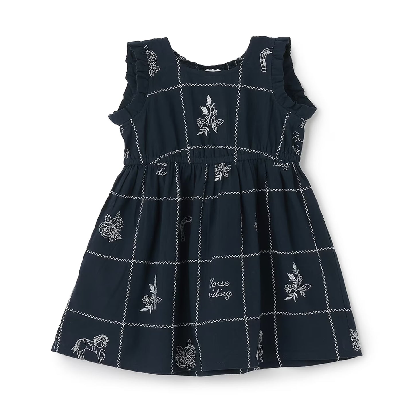 日本童裝 pe#main 印度棉圖案刺繡連身裙 80-130cm 女童款 夏季 DRESSES