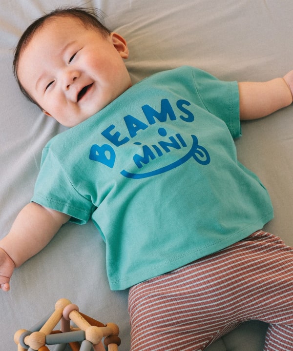 日本童裝 BE#AMS mini 微笑LOGO上衣 70-80cm 親子裝 男童款/女童款 初生嬰兒 夏季 TOPS