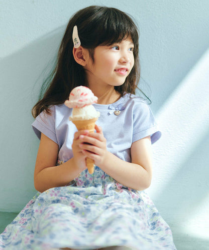 日本童裝 aF#a325 接觸冷感 拼接連身裙 90-150cm 女童款 夏季 DRESSES