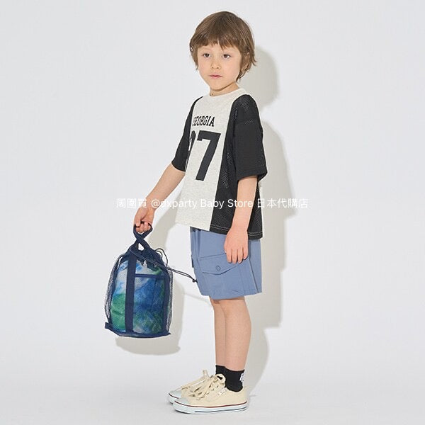 Japanese children's clothing b・R# water-absorbing quick-drying touch cool color-block mesh sports top 100-150cm boys/girls summer TOPS 