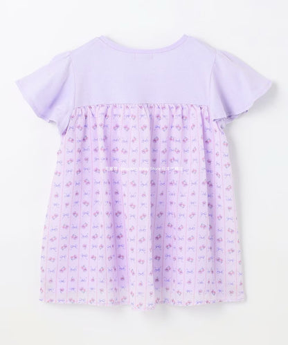 Japanese children's clothing aF#a325 spliced elegant top 90-160cm girls summer TOPS 
