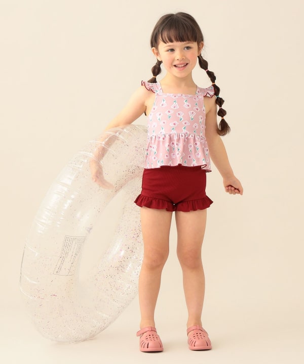 日本童裝 BE#AMS mini 泳衣兩件套裝 100-130cm 女童款 夏季 夏日玩水泳衣特輯