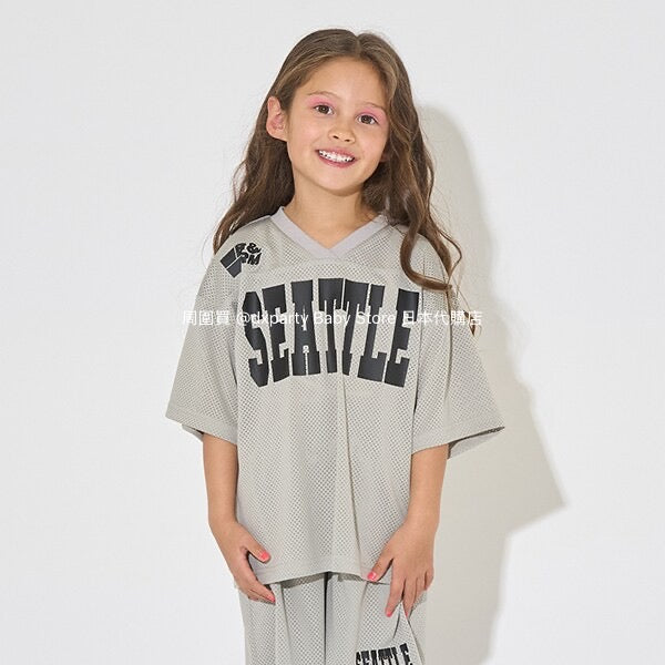 Japanese children's clothing b・R# V-neck mesh sports top 100-150cm boys/girls summer TOPS 