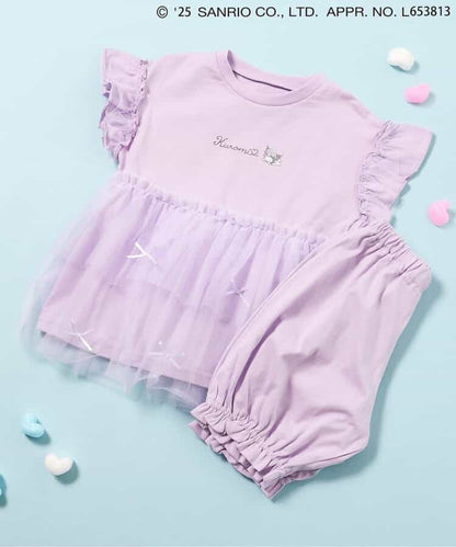 Japanese Ampersand x Sanrio Bow-knot Tulle Two-Piece Set (80-140cm) for Girls Spring TOPS PANTS (Other Brands) 