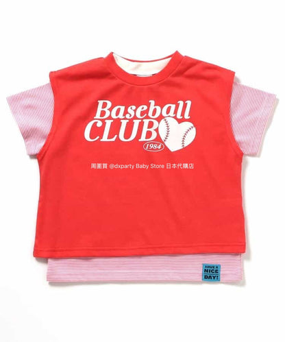 BREEZE Japanese Children's Clothing Vest and Top Two-Piece Set 80-140cm Boys'/Girls' Summer TOPS 