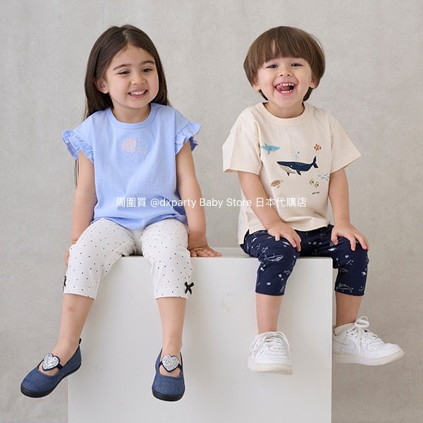 日本童裝 pe#main 可愛皺褶短袖上衣 80-130cm 女童款 夏季 TOPS