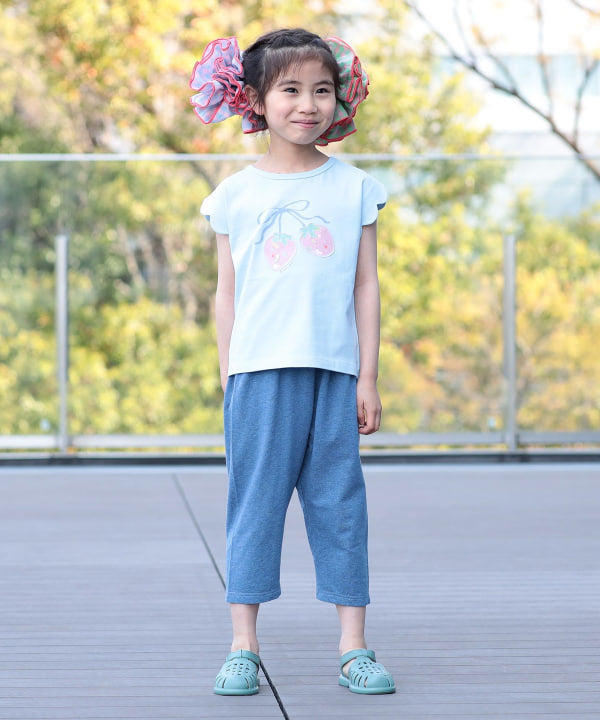 日本童裝 BE#AMS mini 士多啤梨荷葉邊上衣 90-150cm 女童款 夏季 TOPS