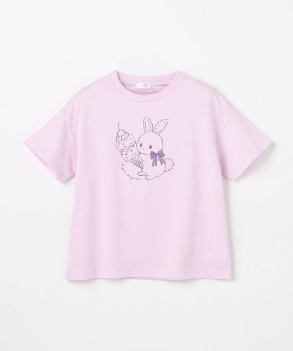 日本童裝 aF#a325 接觸冷感 印花短袖上衣 90-150cm 女童款 夏季 TOPS