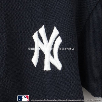 Japanese children's clothing pe#main x MLB logo embroidered polo top 80-130cm boys' summer TOPS 