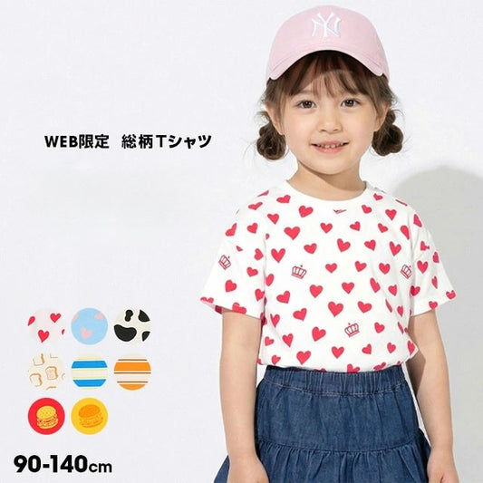 Japanese BDL x Disney parent-child print tops (80-150cm) for boys and girls (summer TOPS) 
