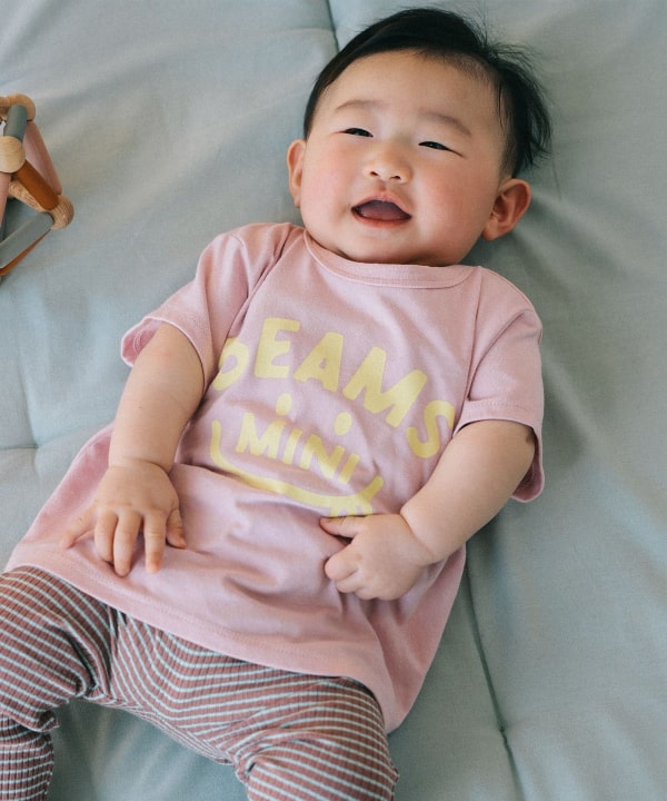 日本童裝 BE#AMS mini 微笑LOGO上衣 70-80cm 親子裝 男童款/女童款 初生嬰兒 夏季 TOPS