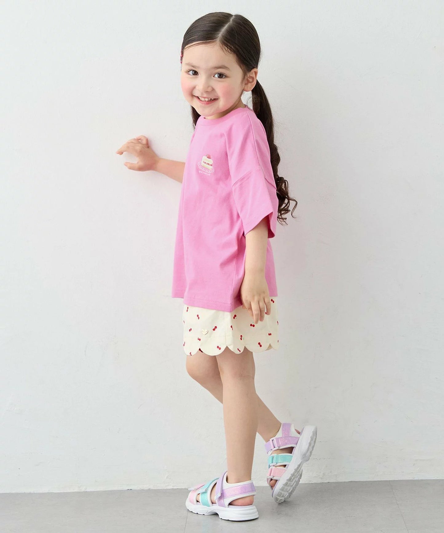 日本童裝 aF#a325 印花短袖上衣 90-150cm 女童款 夏季 TOPS