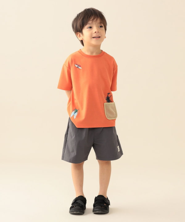 日本童裝 BE#AMS mini 防UV 吸水速乾 網眼口袋蟲蟲印花上衣 90-130cm 男童款 夏季 TOPS