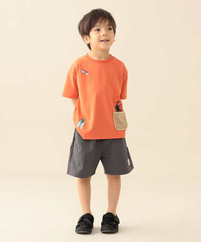 日本童裝 BE#AMS mini 防UV 吸水速乾 網眼口袋蟲蟲印花上衣 90-130cm 男童款 夏季 TOPS